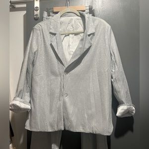 Silver Sparkle Blazer and Flair Pants